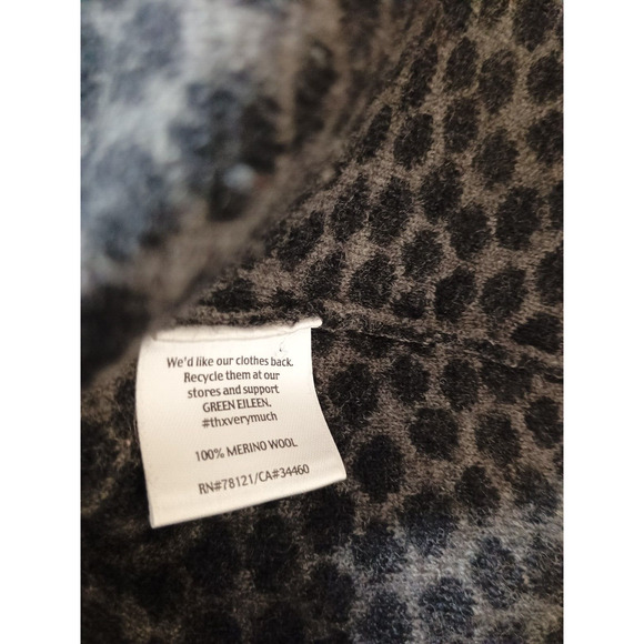 Eileen Fisher Skirt XS Merino Wool Felted Knit Polka Dot Jacquard Pencil Gray - Picture 4 of 5